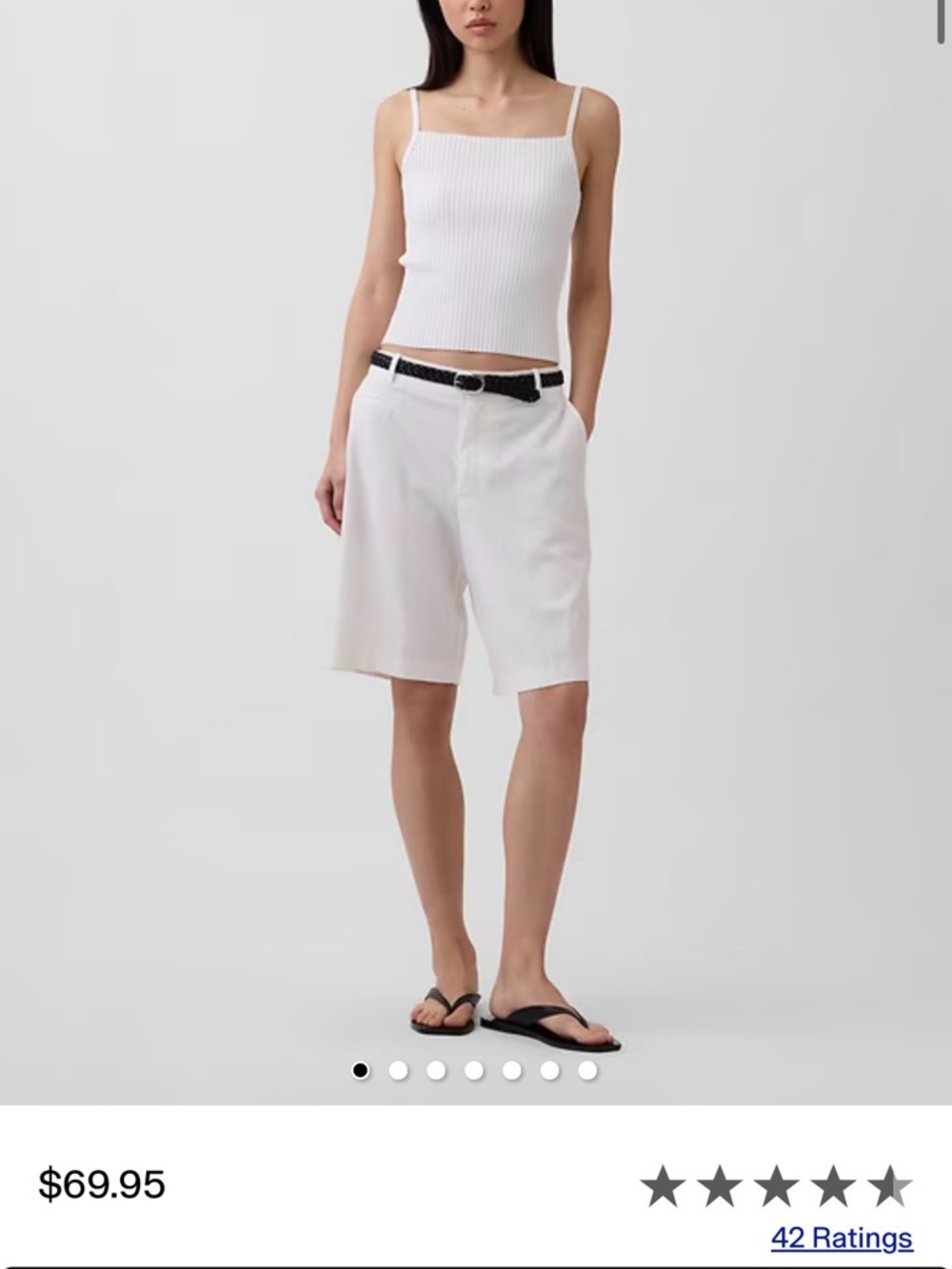 GAP 9" Low Rise Linen-Blend Trouser Shorts